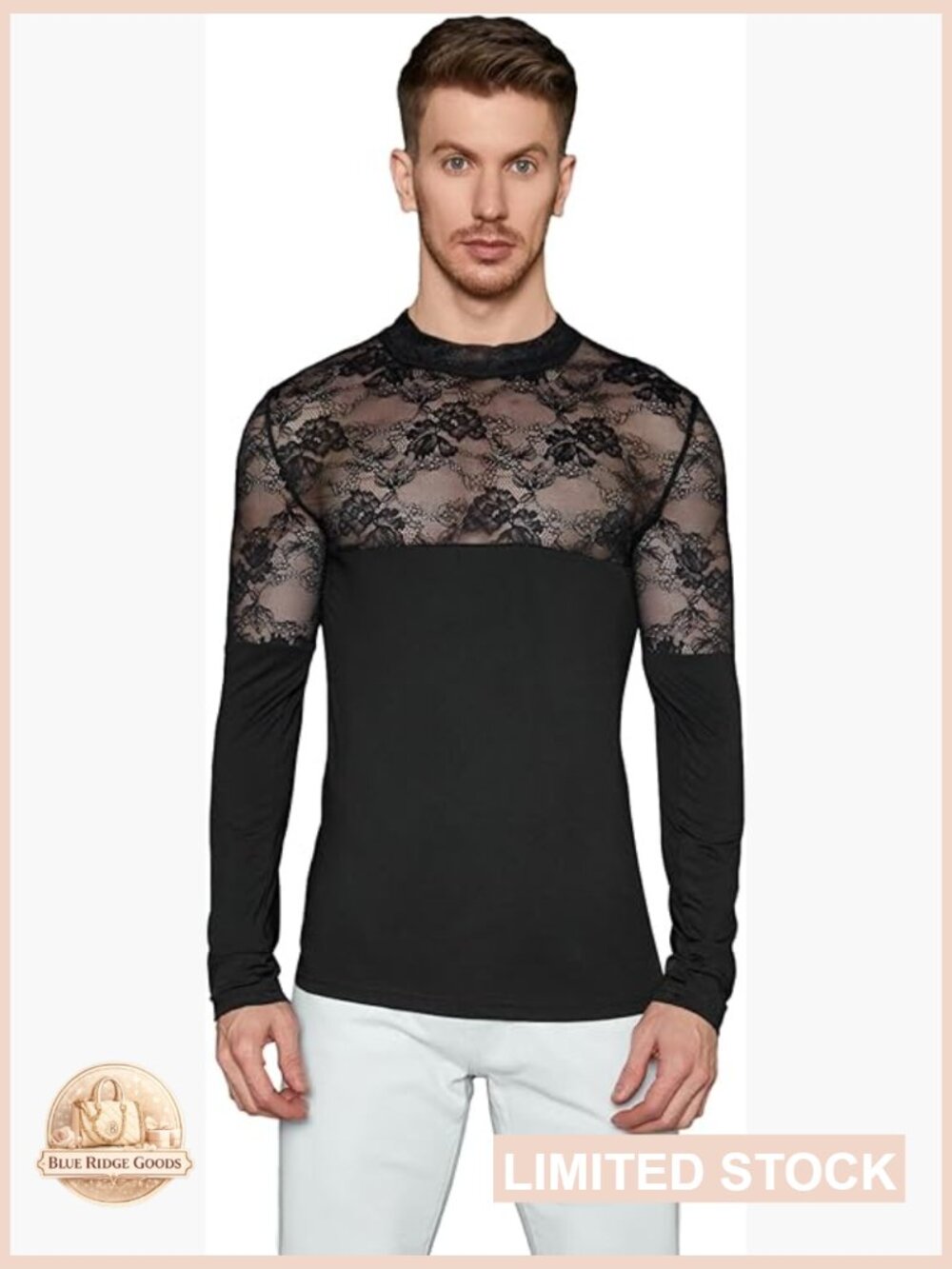Sheer Floral Lace Mock Neck Long Sleeve Tee Casual Y2K Retro Graphic Top